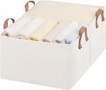 StorageWorks Fabric Storage Bins, Large Closet Organizers and Storage for Clothes, Storage Baskets for Shelves, Linen Storage Box with Handles & Metal Frame, Natural Color, 2-Pack