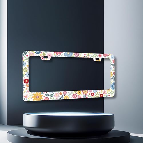Miniatura 99 de Marco de matrícula de hibisco Aloha Hawaii Flowers placa de acero inoxidable divertido soporte para placa de matrícula decoración colorida 12.3 x