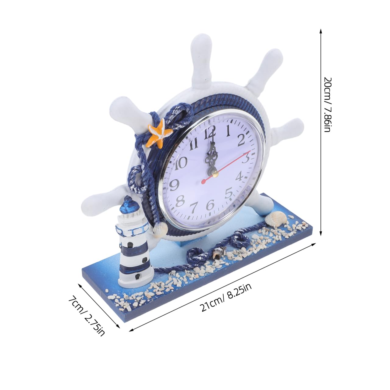Garneck 1 reloj de oficina para hombre, decoración de oficina, faro, adorno de resina, reloj de oficina, retro, reloj de mesita de noche, reloj silencioso, decoración de salón, reloj de estilo