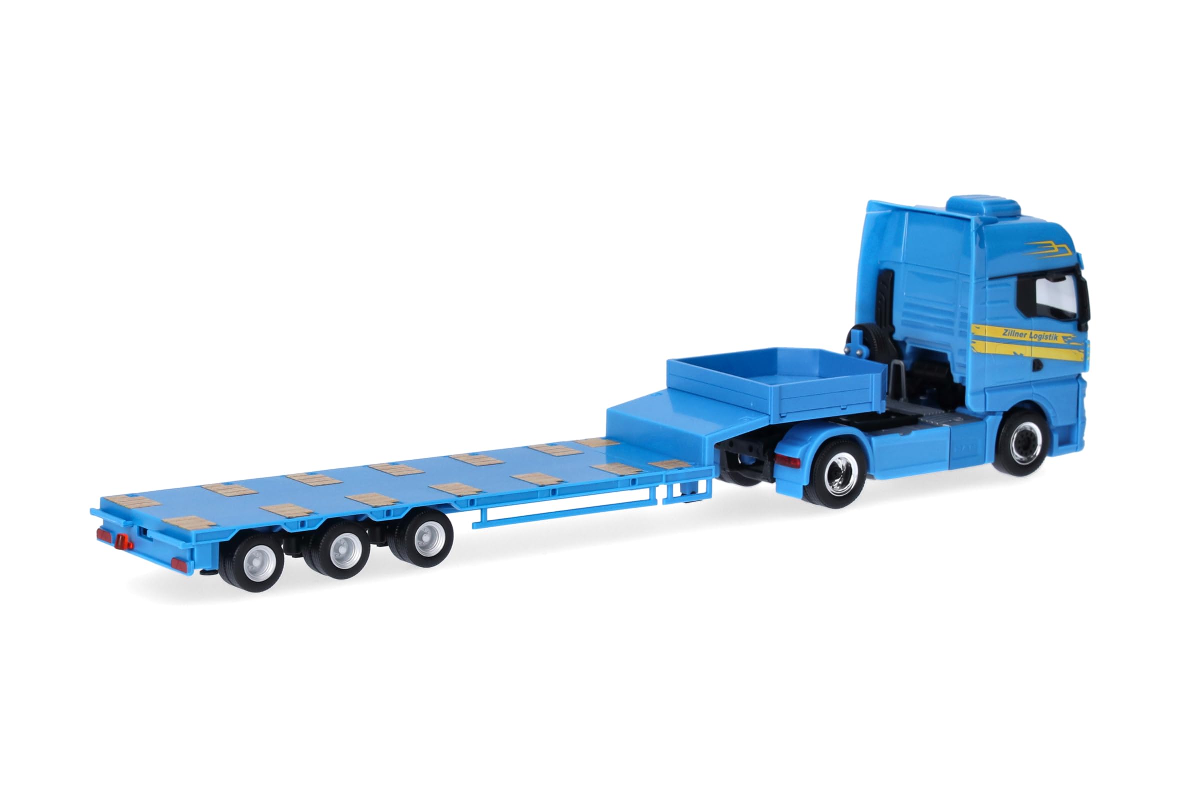 Herpa camion in miniatura MAN TGX GX semirimorchio ribassato "Zillner", miniatura in scala 1:87, pezzo da collezione, Made in Germany, plastica