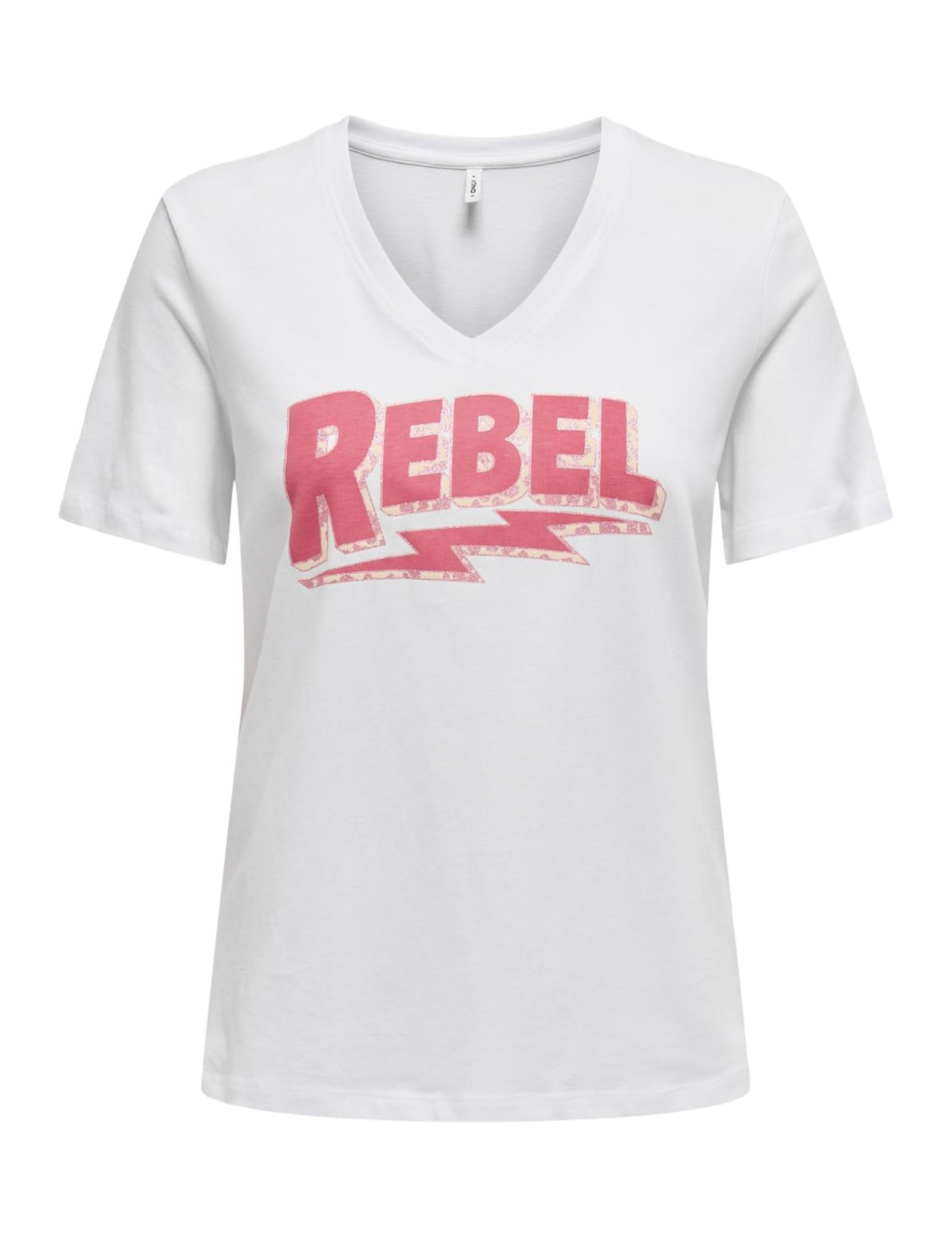 ONLY Onlhenny Life Reg S/S V-Neck Top Box JRS, Bright White, L