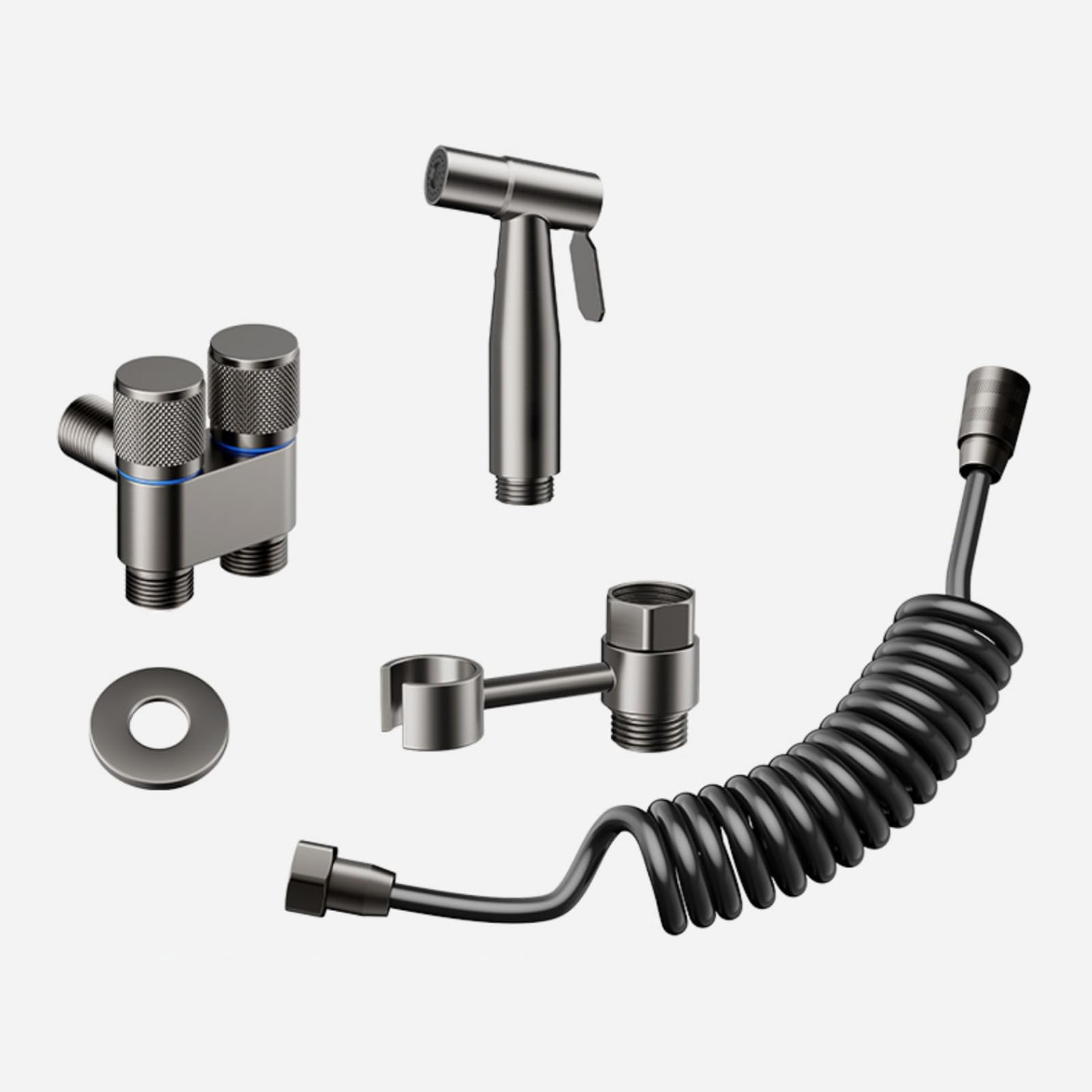 Kit tubo doccia bidet – 2,5 m con staffa girevole – elegante aggiornamento del bagno e igiene essenziale per una facile pulizia