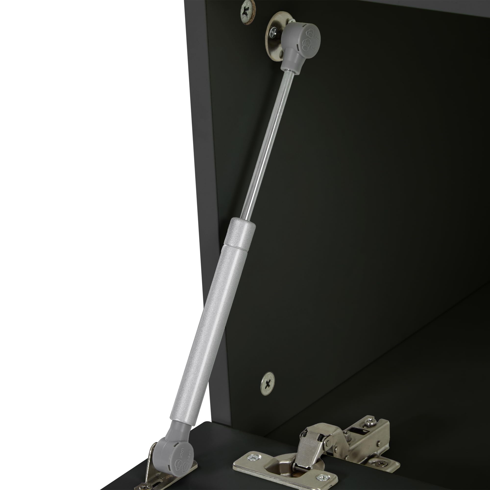 Eingangsbereich Flur Baum mit Aufbewahrungsbank, multifunktionale Garderobe mit offenen Regalen und goldfarbenen Beinen, 6 goldenen Haken, Soft-Close Gasdruckfeder, Hochglanz-Rillentüren