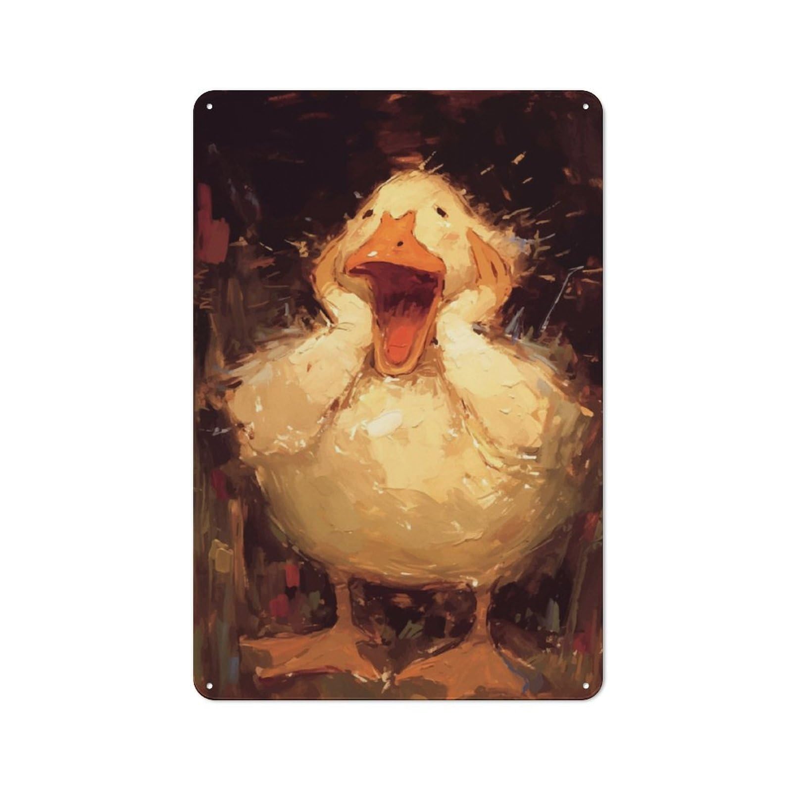 Junmoney Surprised Duckling Painting Metal Gift Sign 30X20cm, Retro Home Wall Decor For Home, Shop, Pub Or Studio Wall