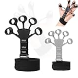 2pcs The Gripster wrist exerciser strengthener finger extension exerciser finger resistance bands Exercise your FINGERS,HANDS, WRISTS and FOREARMS Enhance Your Hand Power and Relieve Pain (Black+Grey)