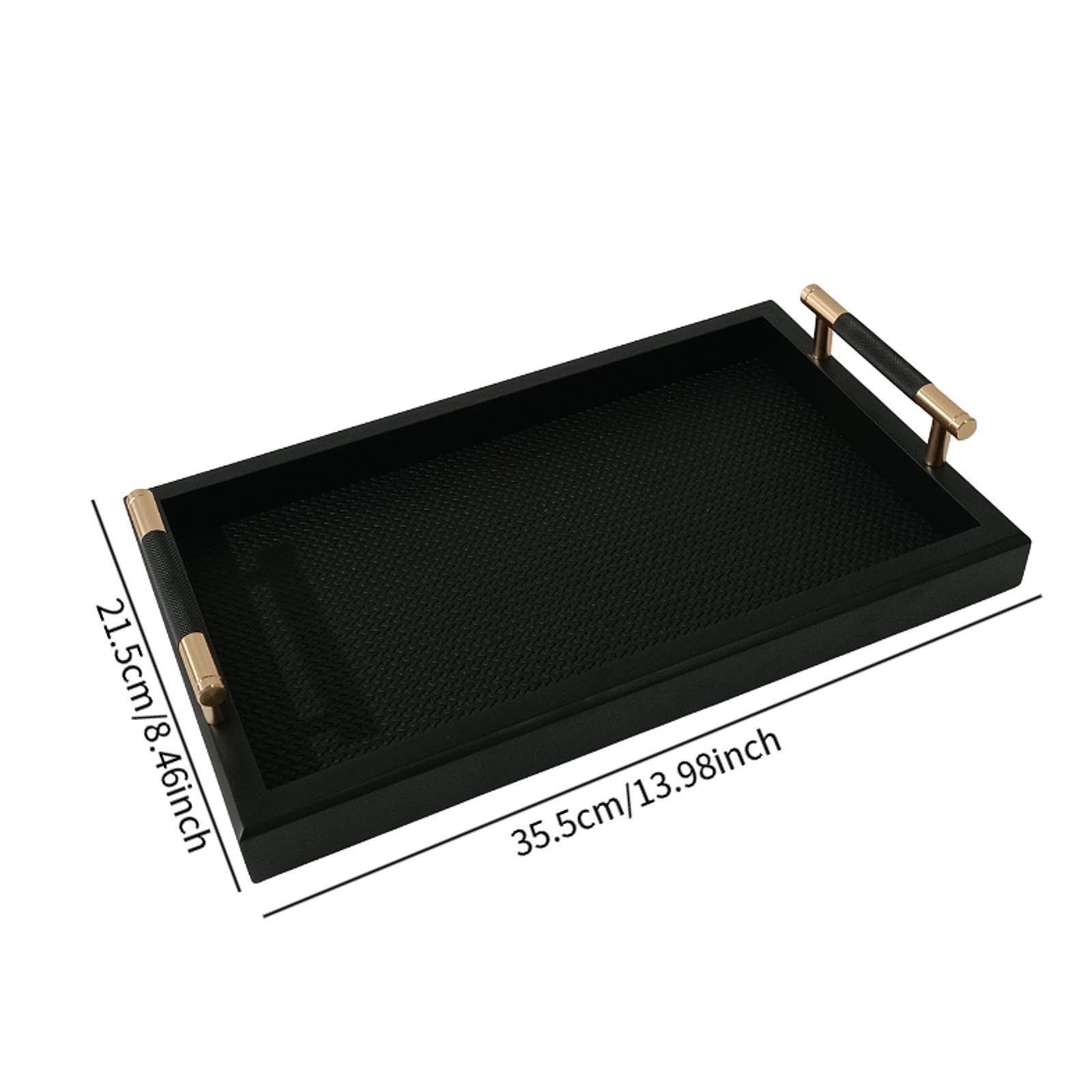 Bandeja Organizadora de Cosméticos, Bandeja de Servicio para El Baño, Bandeja Decorativa para El Dormitorio, Negro, Individual