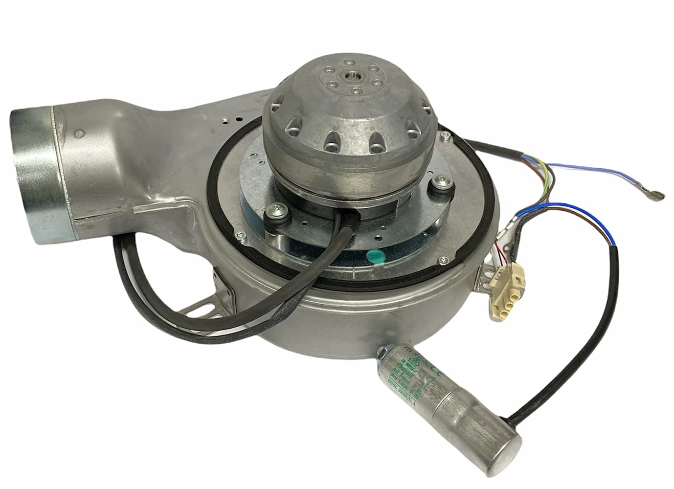 ERICAMBI, Estrattore Aspiratore Fumi per Stufe a Pellet EBM G2E150-DN91-12, Ventola Ø 150mm, Potenza 30W, Numero di Giri Fino a 2550 RPM, Corredato di Encoder