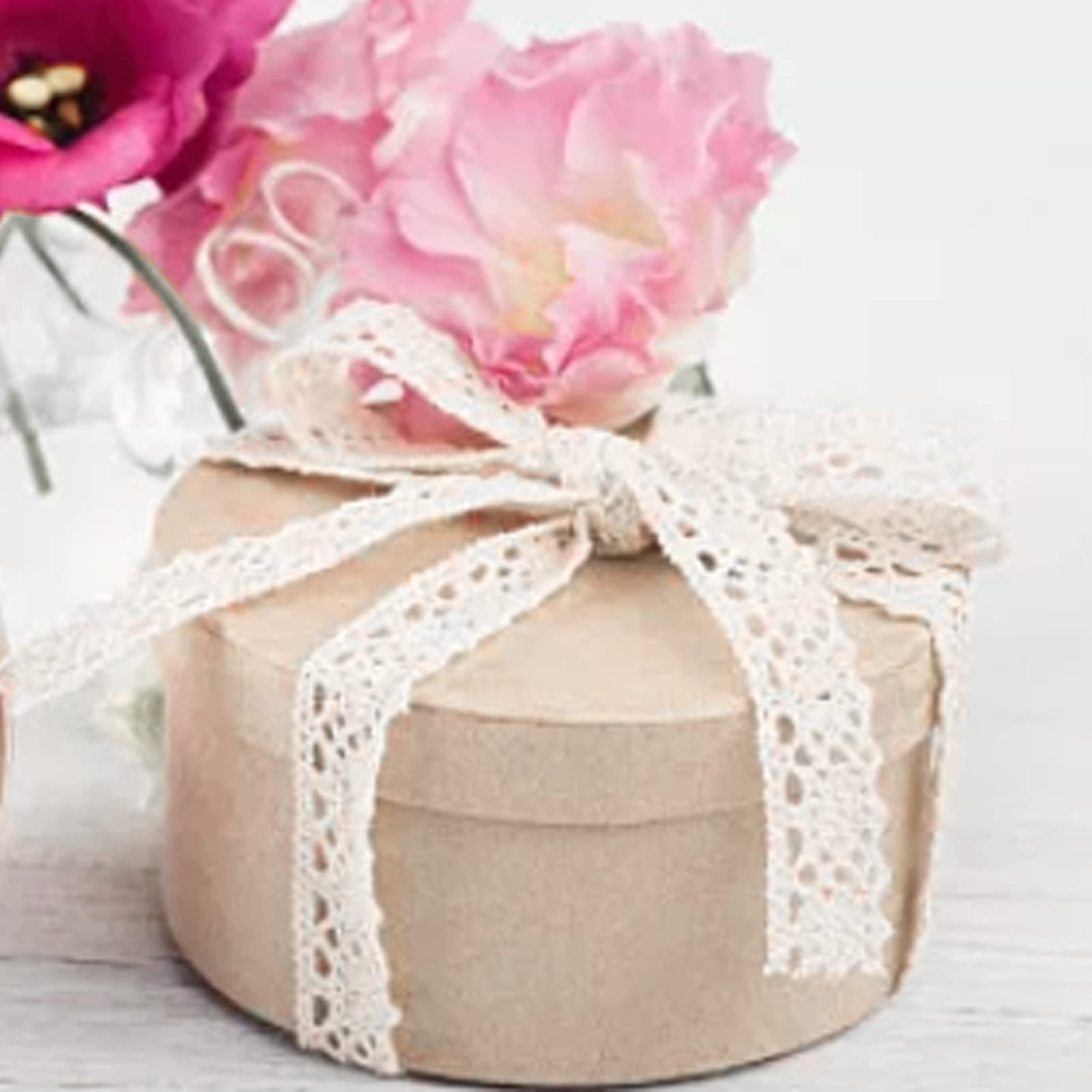 Lace Ribbon, 10 Yards Lace Trim Ribbon White 10cm Wide Cotton Trim Vintage Ribbons Cotton Crochet Floral Decoration for DIY Crafts - Image 2