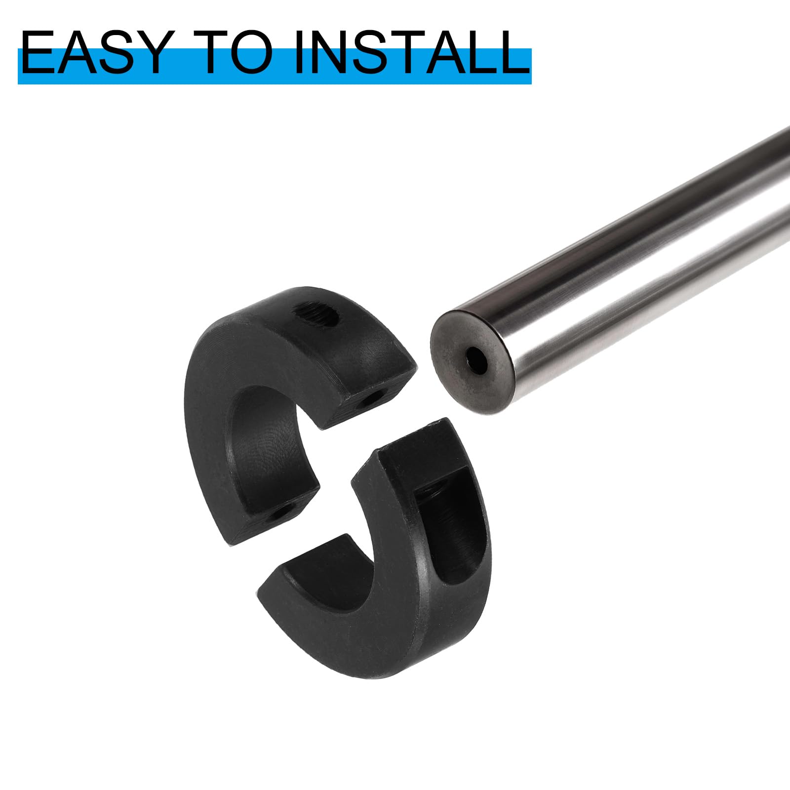 PATIKIL Foro 50mm Collare Albero a Morsetto Doppia Divisione 78mm OD 19mm Spessore, 2pz 45#Collare di Bloccaggio in Acciaio al Carbonio con Vite Fissaggio per Industria Macchinari, Nero
