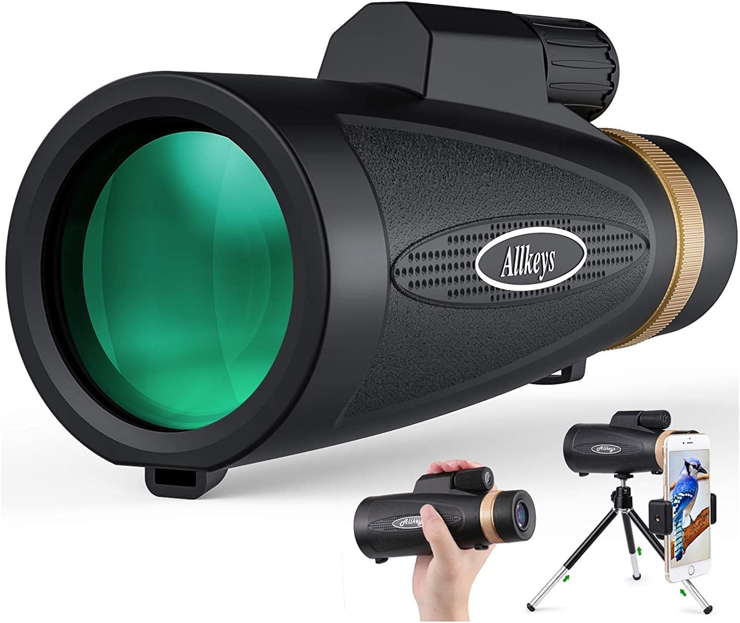 Allkeys 16x55 HD Monocular Telescope for Adults Kids, Waterproof Monocular with