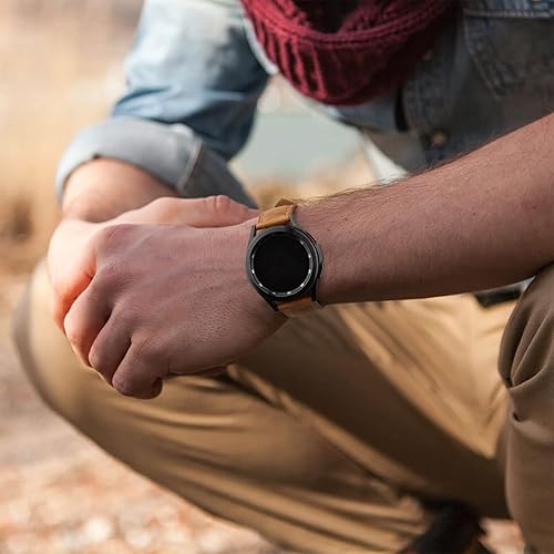 Miniatura 8 de Correa de cuero para Amazfit Bip 5 bandas mujeres hombres, 0.866 pulgadas ajustable correa de repuesto de cuero suave para reloj inteligente Amazfit