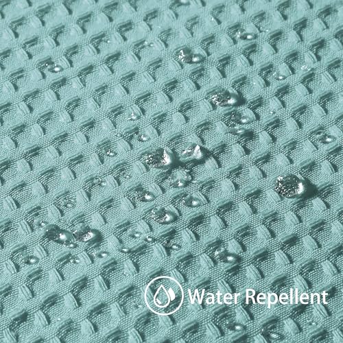 VANZAVANZU Shower Curtain for Bathroom with Metal Hooks Waffle Fabric Shower Curtain Heavy Duty Bath Curtain for Wet Room Bathtub Shower Stall Weighted Hem - Image 2
