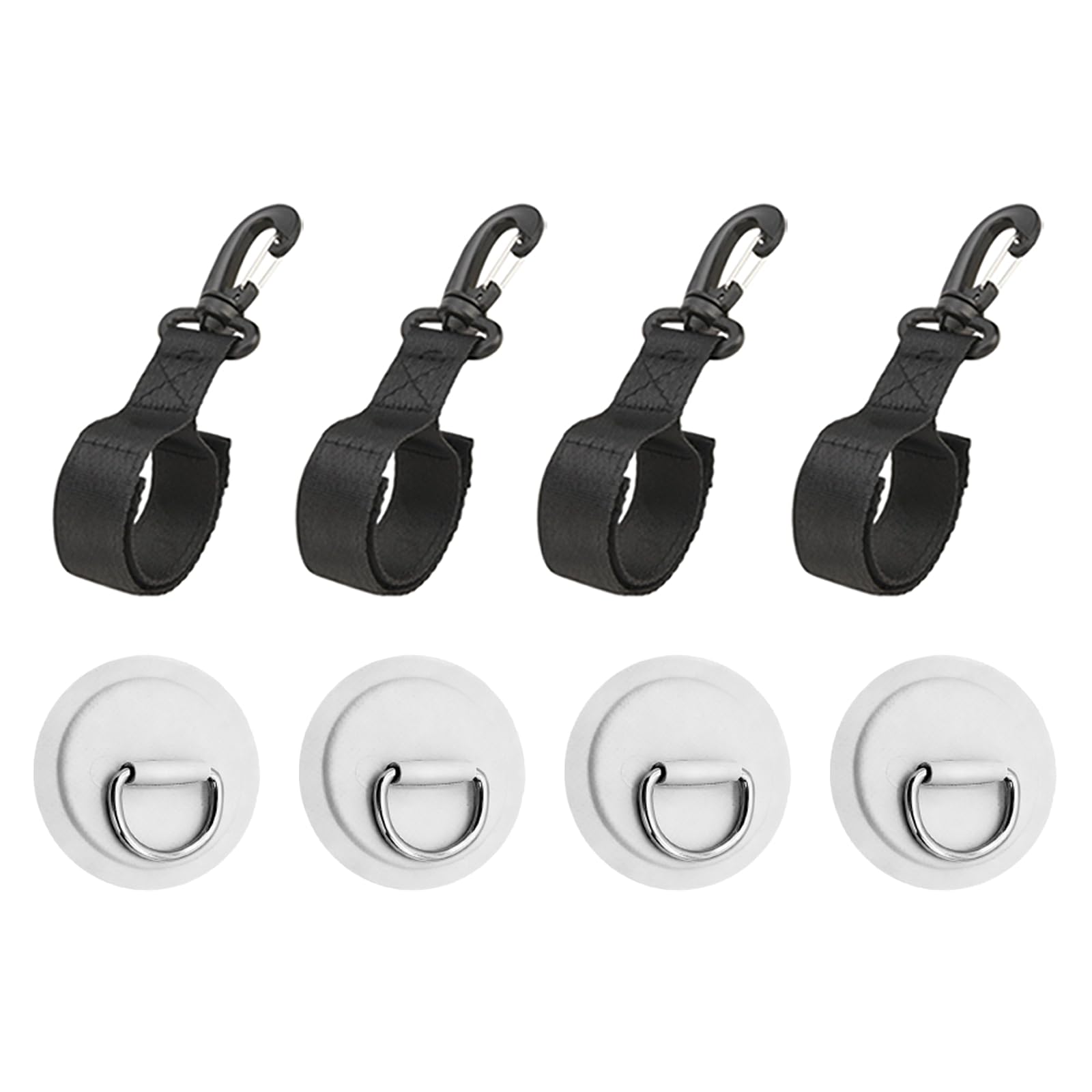 4 Pacchetti Kayak Paddle Storage Clips & Stainless Steel D-Ring Patch Kit per Barca Gonfiabile, tavola da Surf, Raft, Accessori SUP Deck