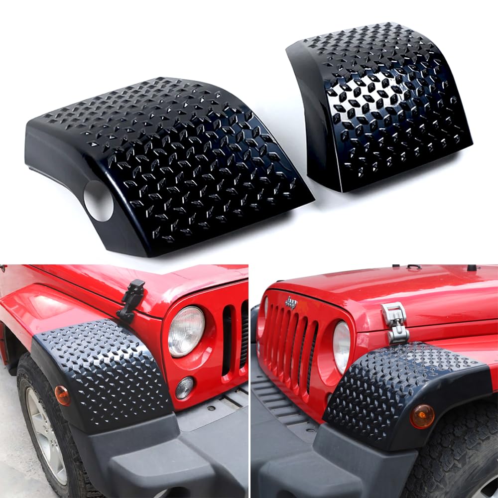 2pcs Front Wheel Eyebrow Corner Guards Protector Front Bumper Rear Body Armor Trims Cover for Jeep Wrangler JK 2007-2017 Exterior Accessories