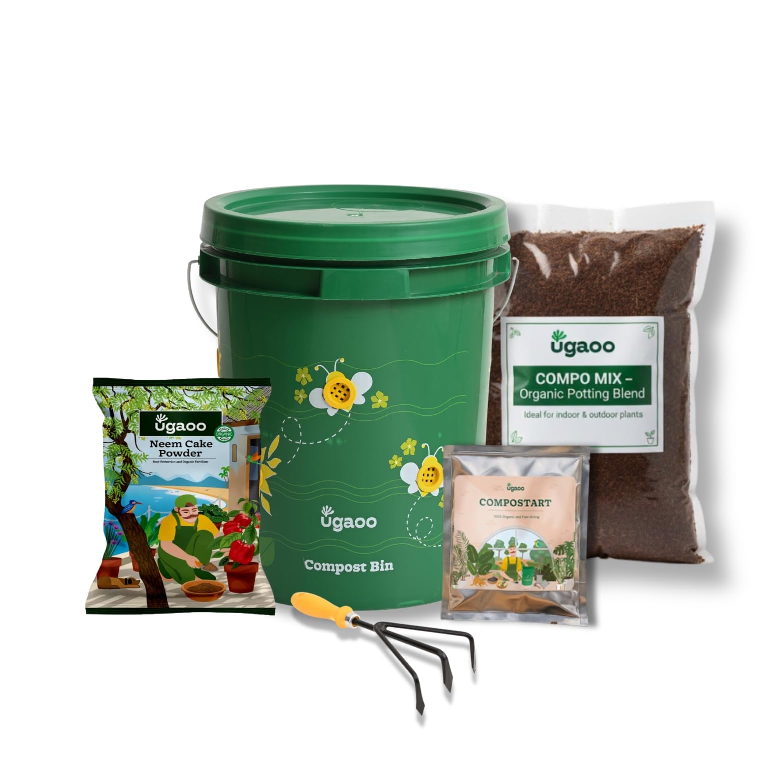 Ugaoo Home Compost Bin to Convert Kitchen Waste Into Fertilizer, 20 Litre (Set of 1)