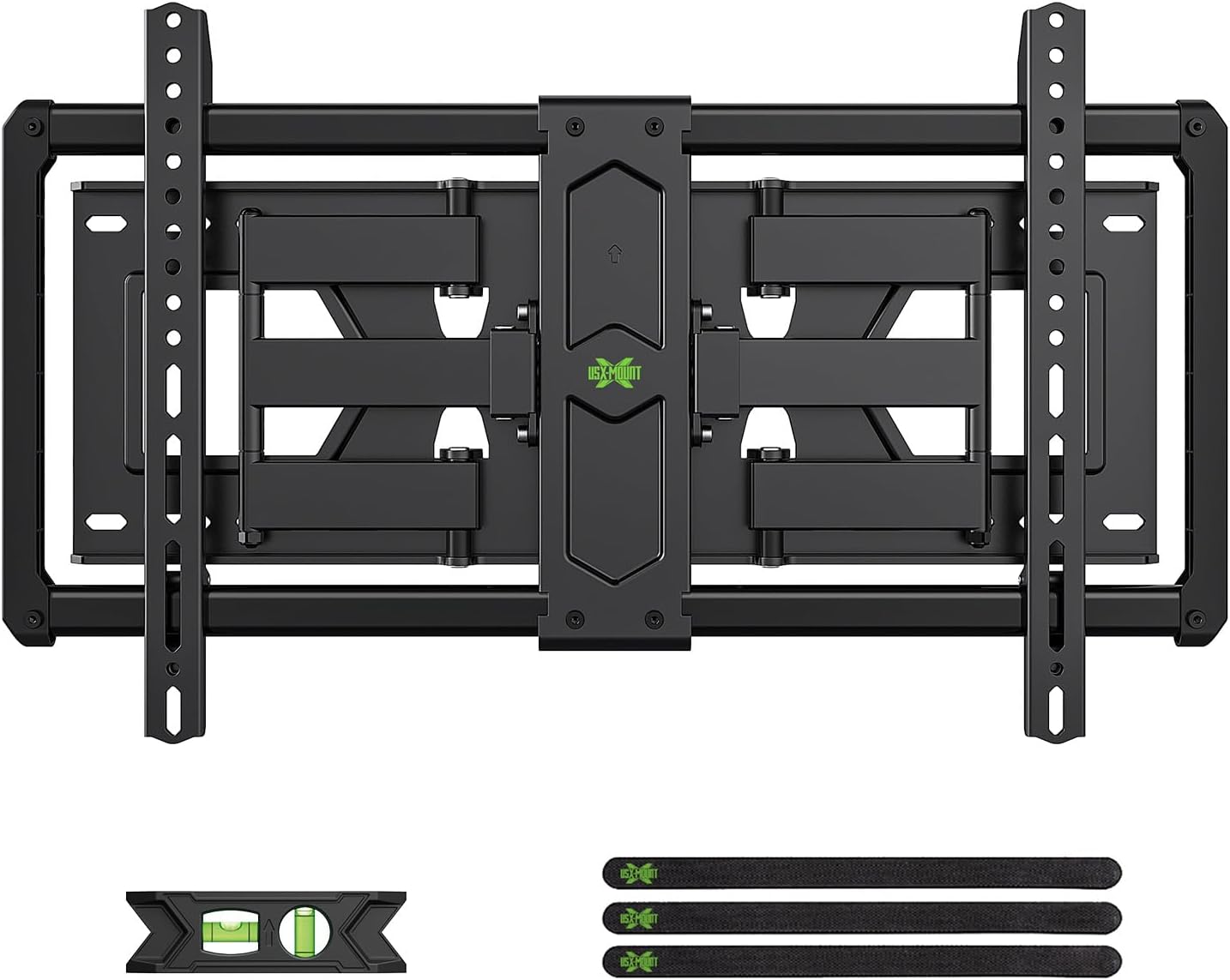 usx mount ultra slim tv wall mount for 37-90 inch flat screen/led/4k, full motion wall bracket with dual swivel articulating dual arms, tv mount for max vesa 600x400mm, fits 8"/16"/24" studs ultra-slim full motion 37-90 inch