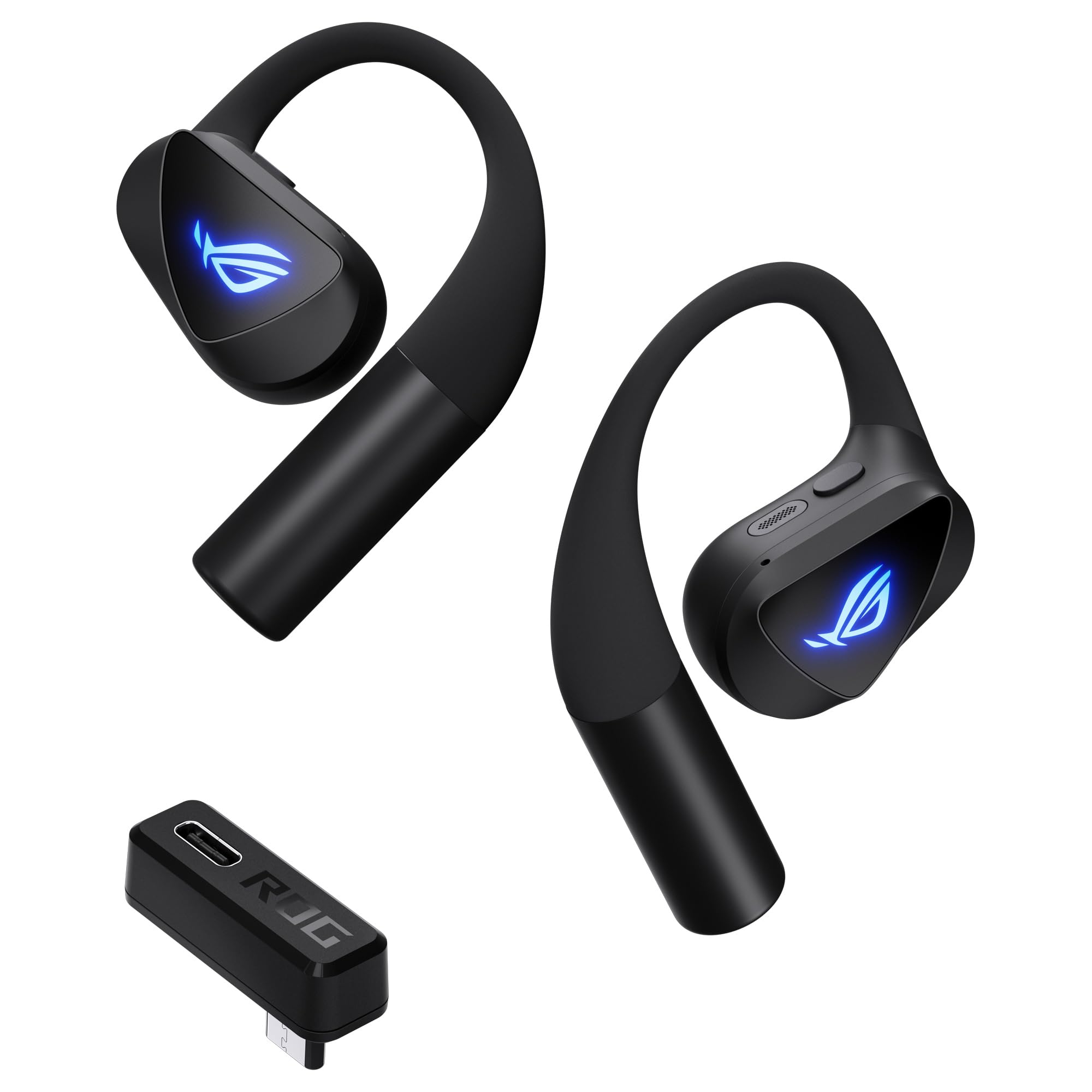 ASUS ROG Cetra Open Wireless - Auriculares Gaming (2,4 GHz y BT, ROG SpeedNova, Controladores de diafragma Recubiertos de DLC de 14,2 mm, cancelación de Ruido IA, 16 h de reproducción, IPX5) - Negro