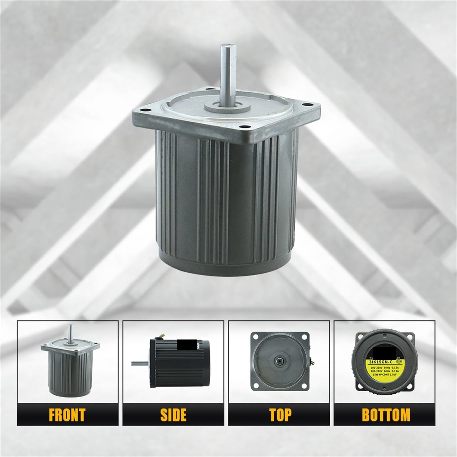 Silnik asynchroniczny 15W 6-1400 obr./min AC 220 V 50 Hz 60 Hz redukcja biegów indukcyjna z wałem 10mm (470 obr./min)