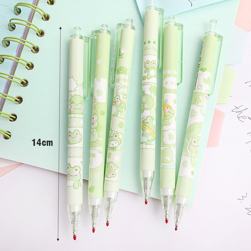 6pcs set Cartoon Frog Gel Pen Cute Animal Writing Pen Retractable Pens School Supplies for Student Girls 0 — view 2