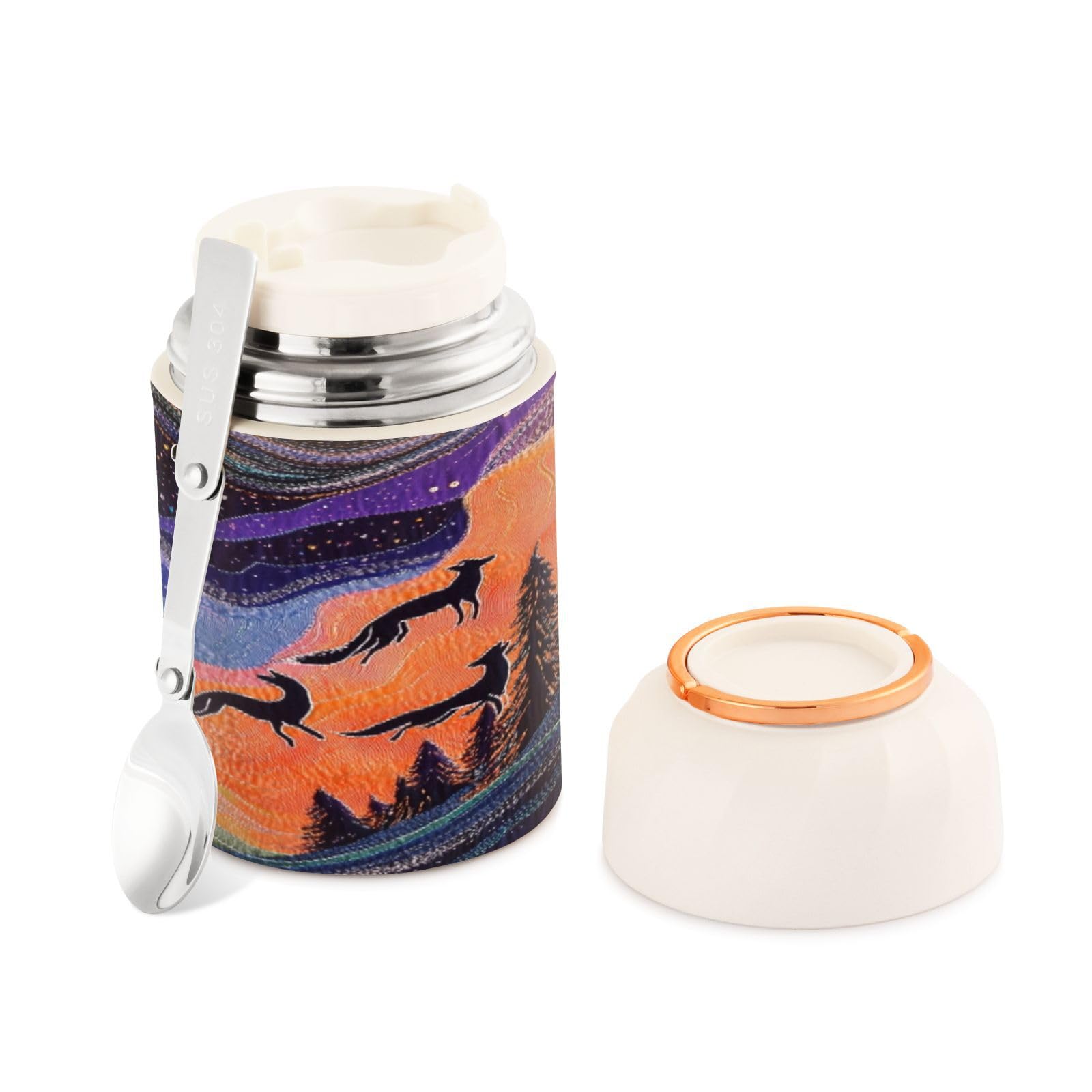 Termo de comida caliente hermético para evitar derrames en el bolso