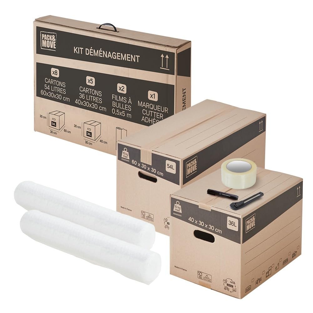Pack and Move - Kit déménagement T1/​T2 Complet - Transport Facile
