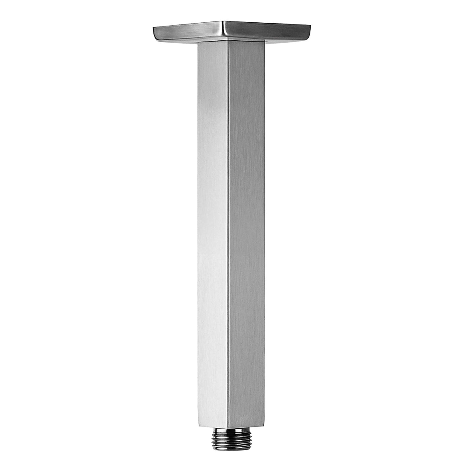 8 Inch Square Ceiling Mounted Shower Arm and Flange, Brushed Nickel