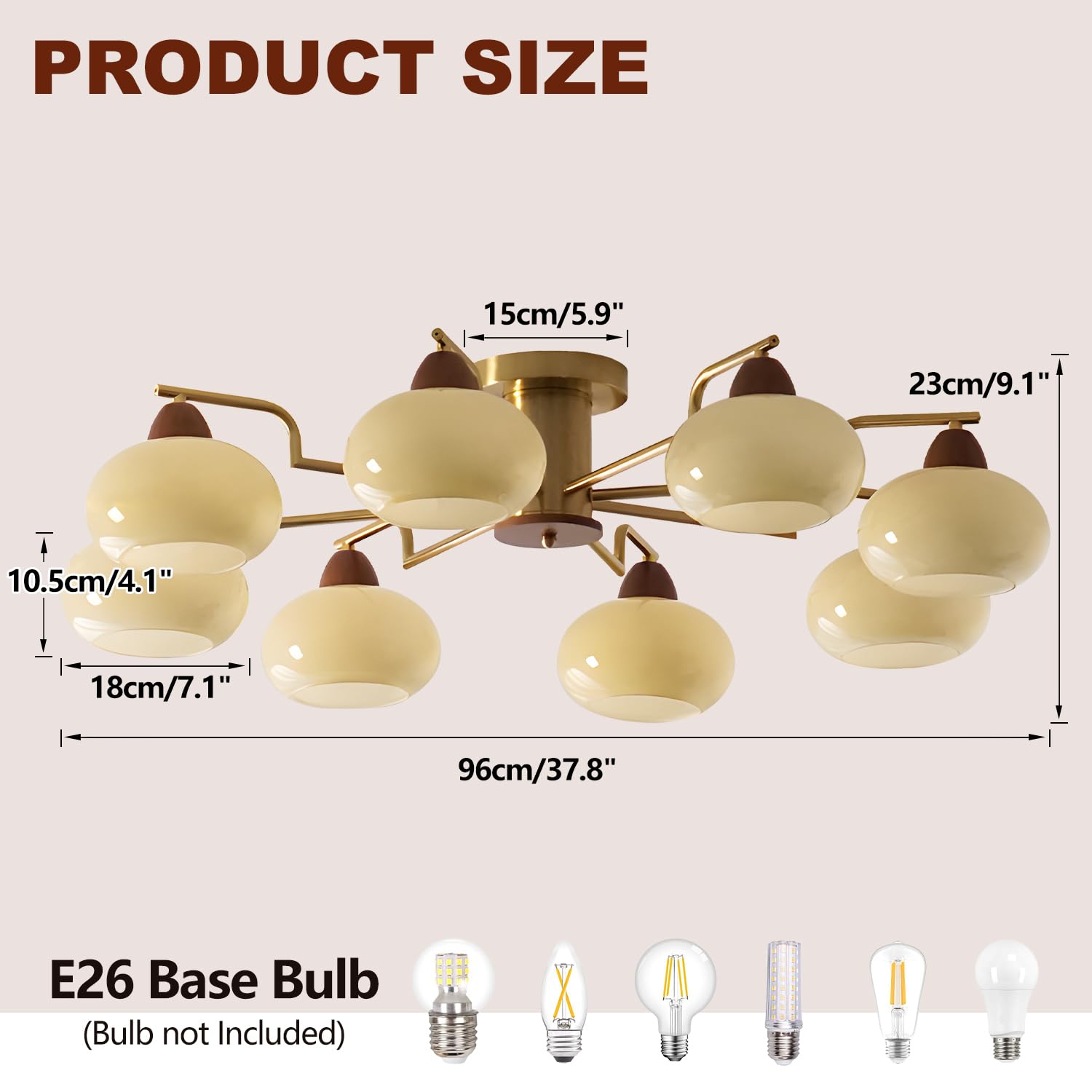 KCO Lighting 8 Luce Globe Sputnik Lampadario Oro Flush Mount Plafoniera Apparecchio Moderno Camera Da Letto Plafoniere Lampadario in Vetro Giallo