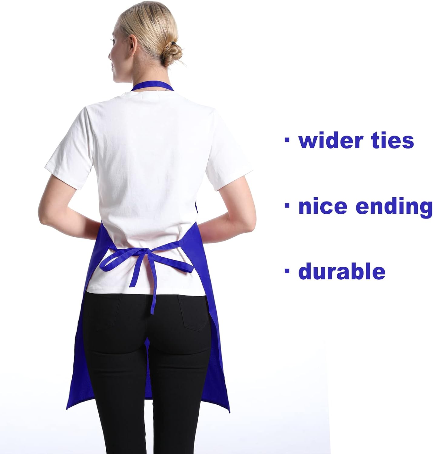 12 Pcs Bib Blue Aprons for Women Men Unisex Adult with 2 Front Pockets, Chef Kitchen Server Grill Restaurant Cooking Baking Painting Waterproof Aprons Bulk (Blue, 12)… - Image 3