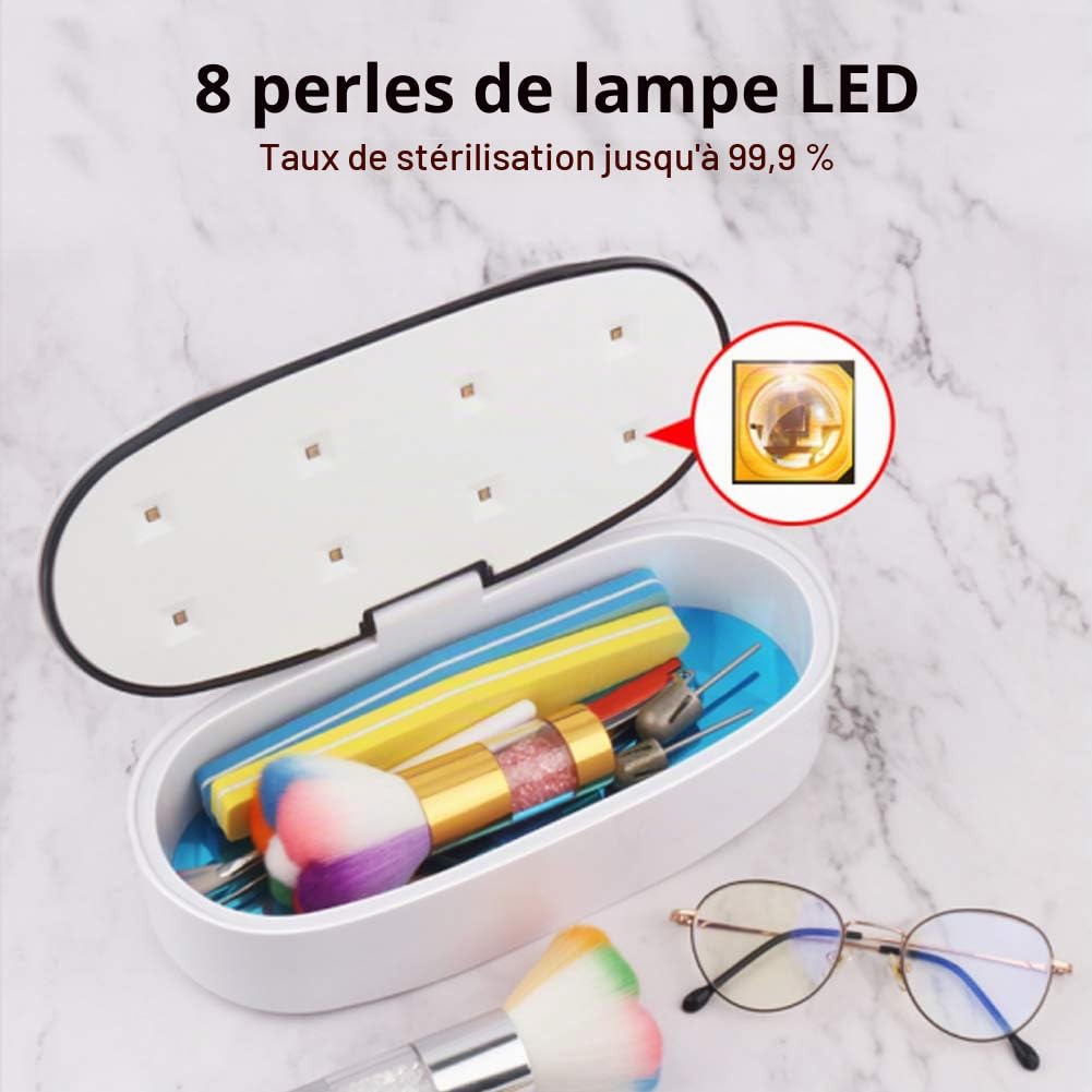 Stérilisateur UV pour Instruments, Boîte de Désinfection UV, Dispositif de Désinfection UV LED, Dispositif de Désinfection pour Outils de Manucure, pour Salon de Manucure (cable