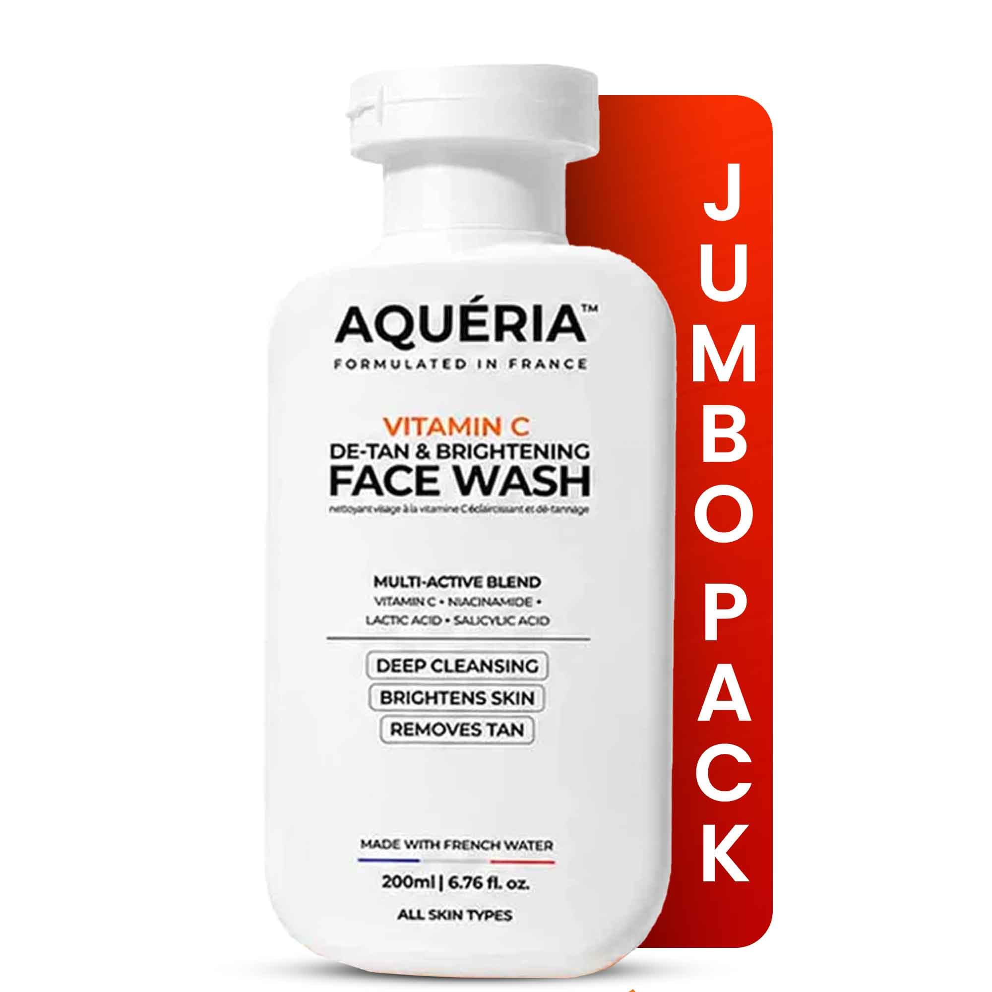 Aqueria Jumbo 200ml Face Wash For De-Tan & Brightening Vitamin C
