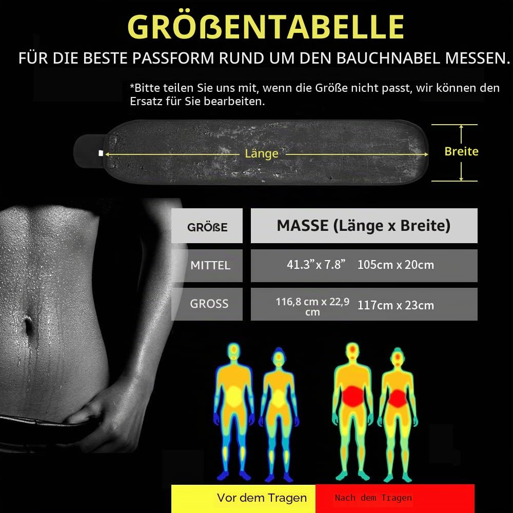 CAMBIVO Bauchweggürtel Herren Damen, Waist Trainer Damen Verstellbar, Fitnessgürtel, Beschleunigender Schweißgürtel, Gewichthebergürtel für Sport, Laufen, Taille Trimmer Gürtel