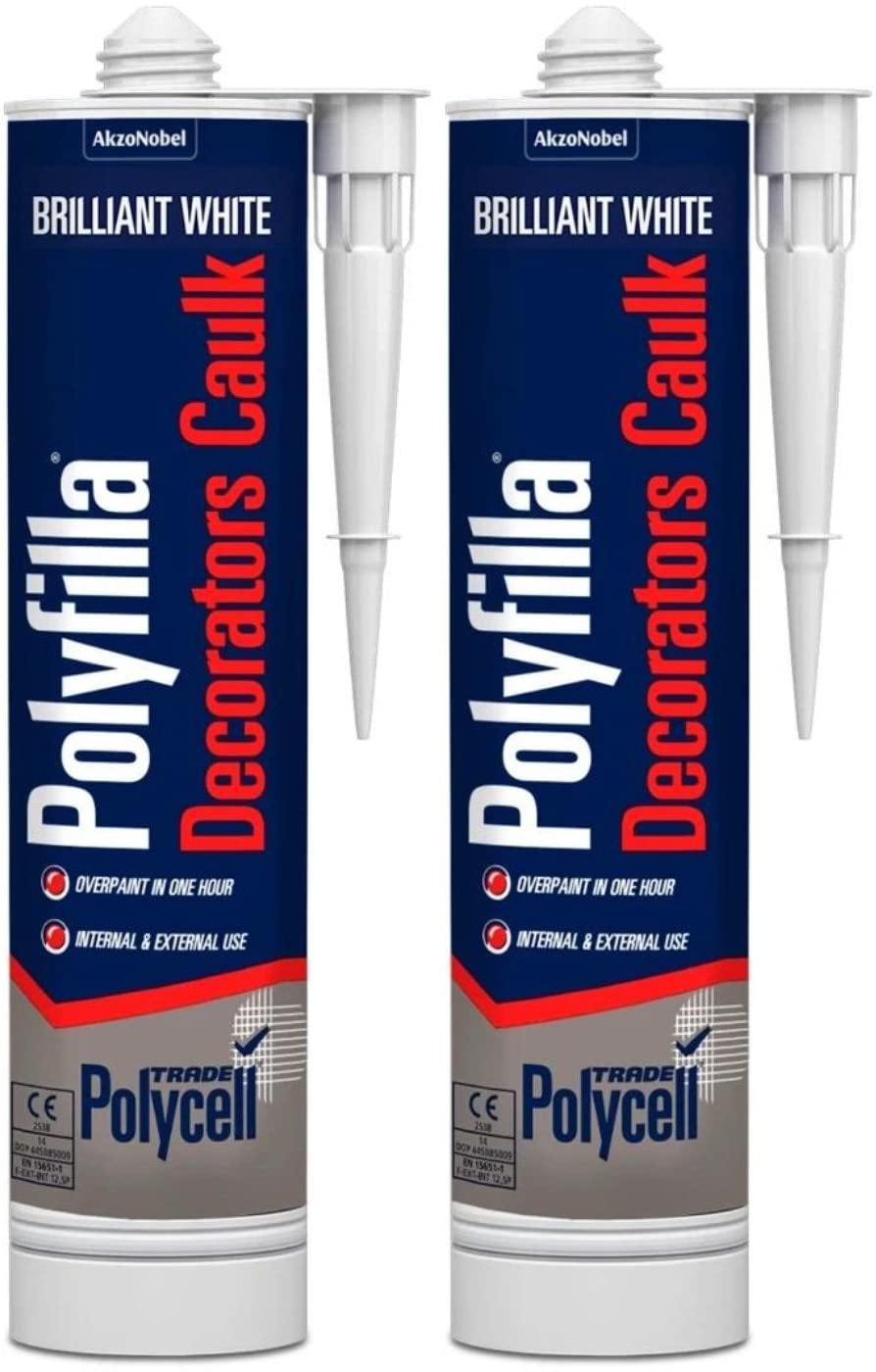 2 x Polyfilla Decorators Caulk - White 380ml Trade Cartridge