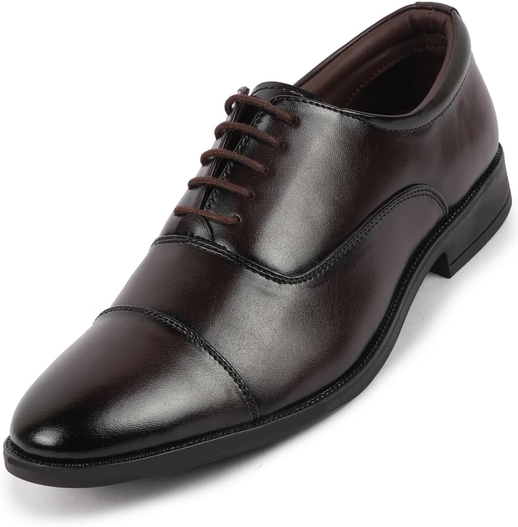 FAUSTOMen's Formal Office Meetings Work Lace-Up Derby Shoes