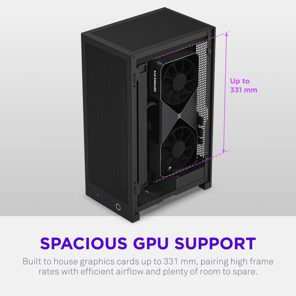 Amazon | NZXT H2 Flow Black Mini-ITX PCケース CI-H21FB-01 CS9514