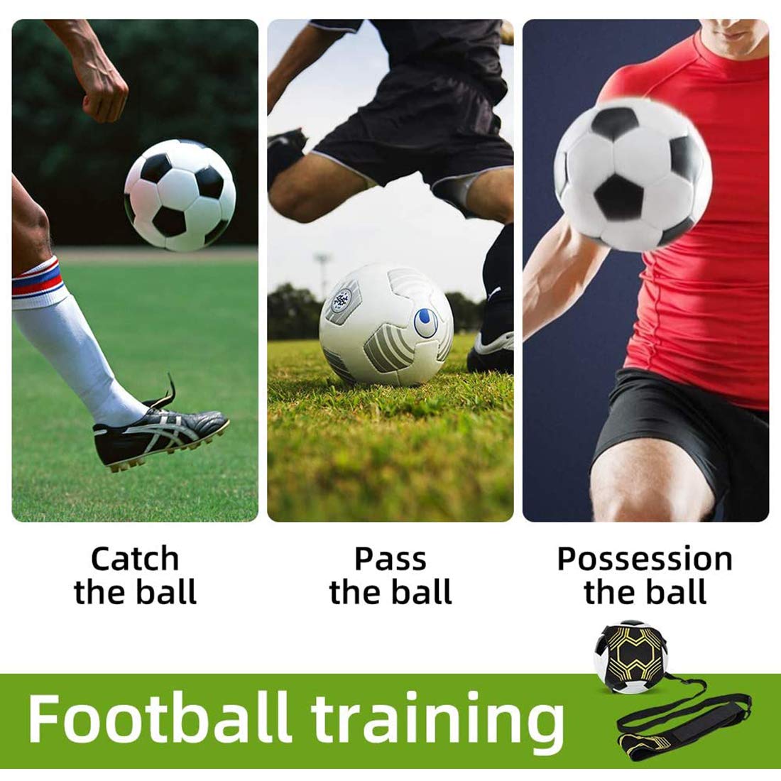 Entrenador de Patada de Fútbol con Cinturón y Cuerda Elástica para Mejorar Habilidades de Práctica
