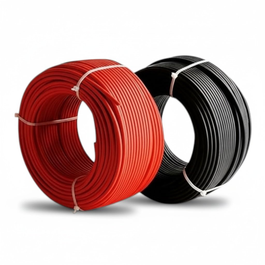 Solar DC Cable 2.5 sq.mm – Tinned Copper, UV Protected, Flexible Wire Roll, 50 Meter (25 meter Red + 25 meter Black)-image-47