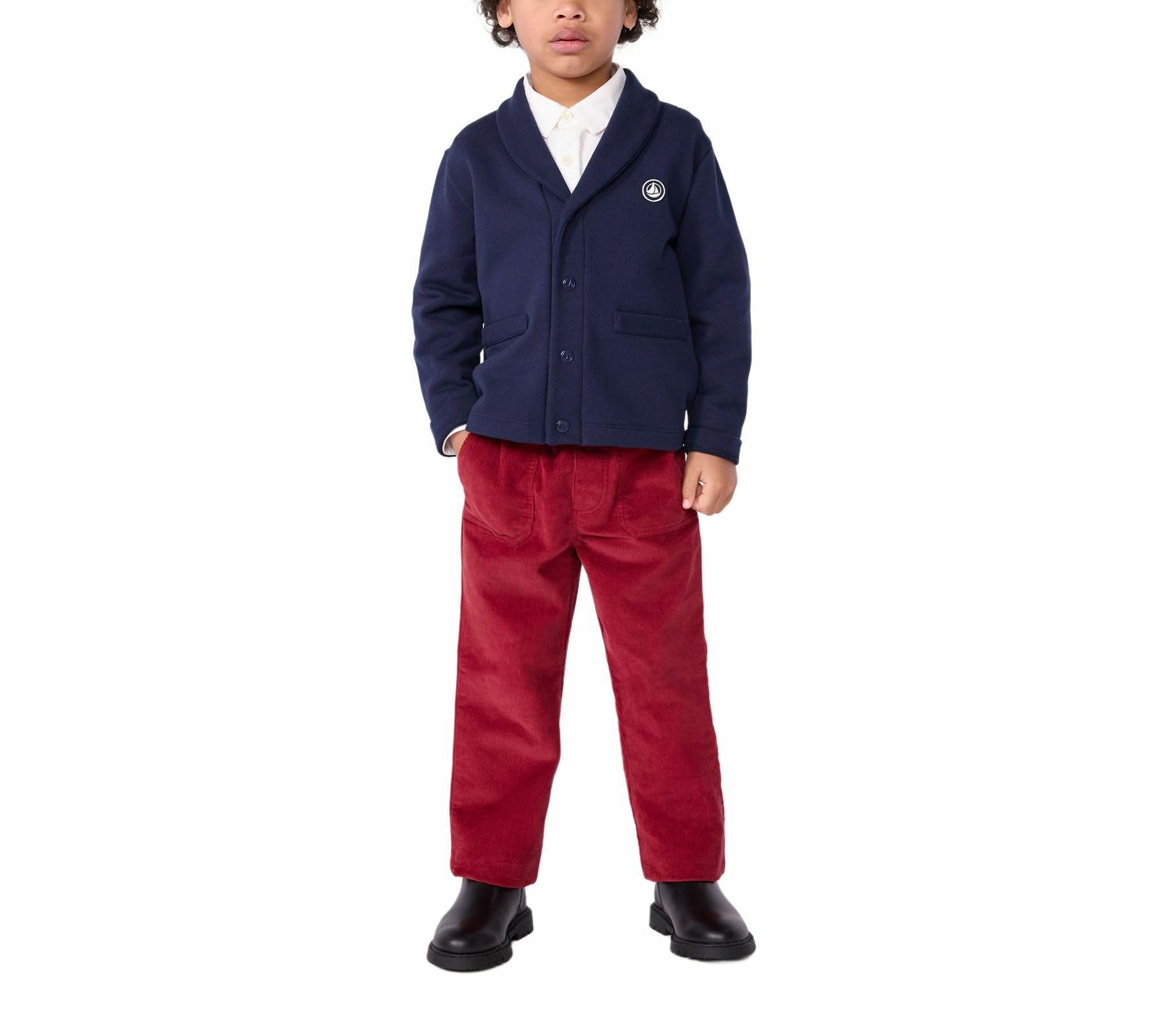 Petit Bateau Kardigan dziecięcy z gładkiej bawełny