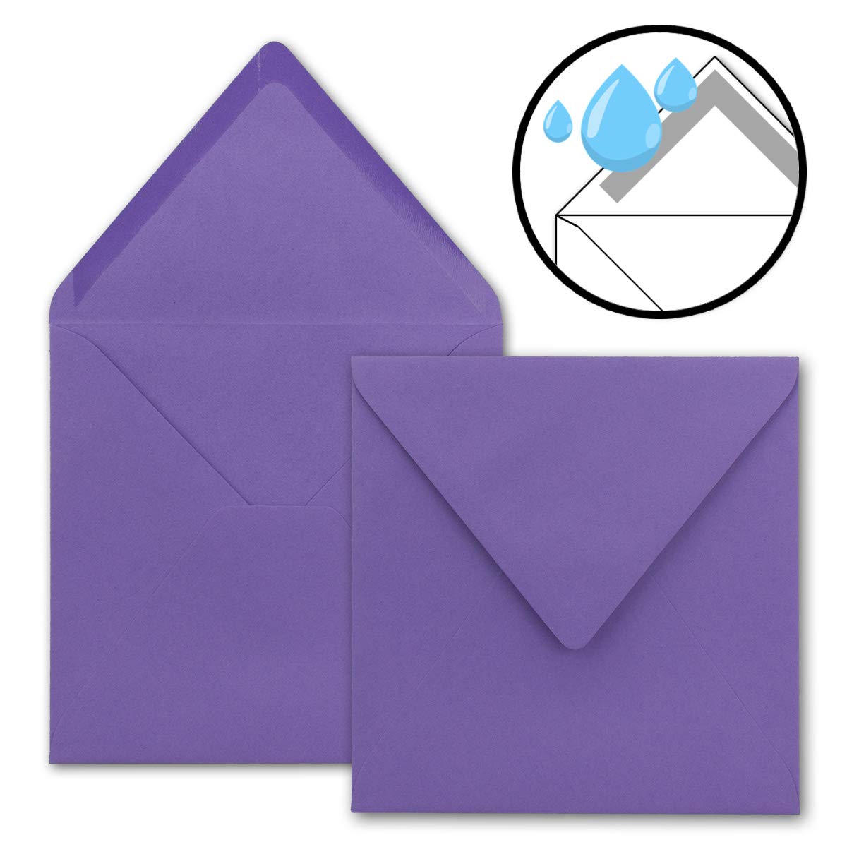 FarbenFroh® by Gustav Neuser® Pack of 25 Simple Square Cards 15 x 15 cm with Envelopes in Purple for Greeting Cards etc - Image 4