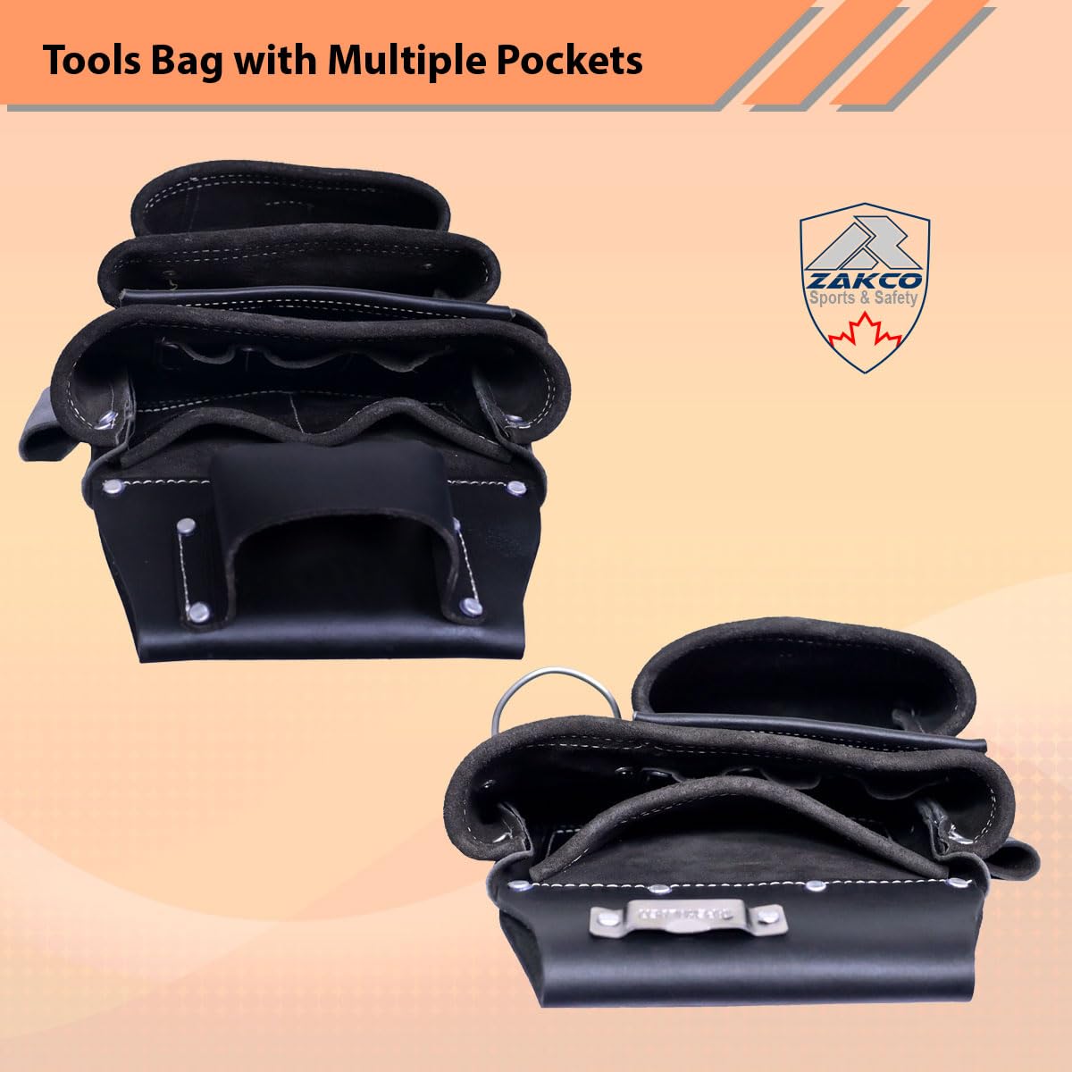 PRO-19 Ceinture à outils en cuir véritable, multi-poches, ceinture à outils de charpentier, pochettes en cuir réglables, ceinture à outils pour charpentier, bricoleur et couvreur