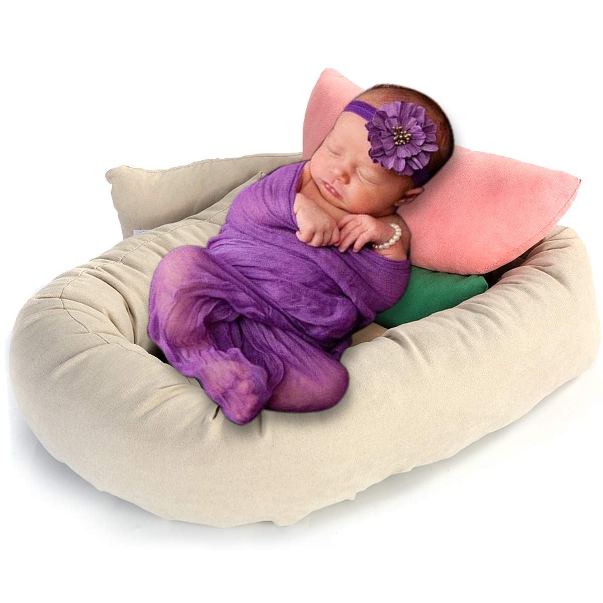 DERCLIVE Lot de 6 coussins de pose pour photographie de nouveau-né - Accessoires de photographie pour bébé de 0 à 3 mois