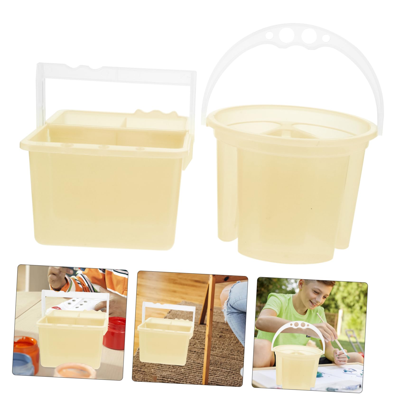 Secchio Lavapennelli In Silicone Pieghevole - 2 Pezzi Per Acquerello, Acrilico E Pittura - Foto 2