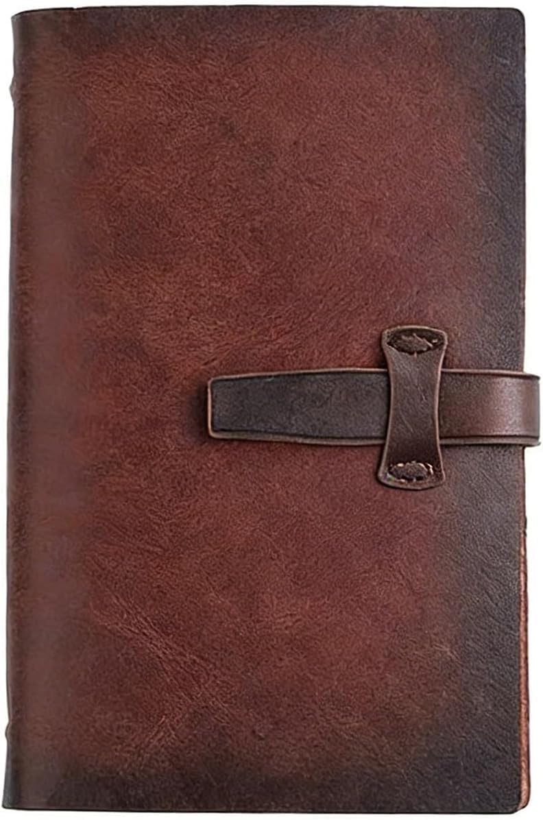 Vintage-notizbuch Aus Echtem Leder – Nachfüllbares, Dickes Notizbuch Mit 160 Linierten Seiten, Reisende, Schriftsteller Und Designer Zum Valentinstag Brown A5