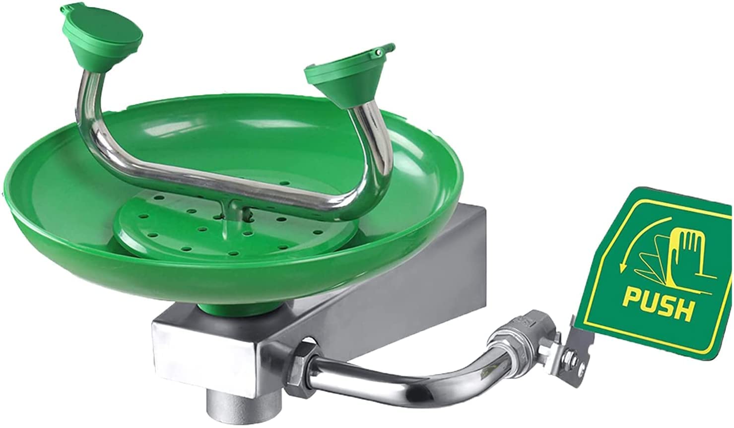 Lavaojos de Emergencia de Acero Inoxidable 304 para Montaje en Pared, lavaojos Profesional para Uso médico/químico/minero.