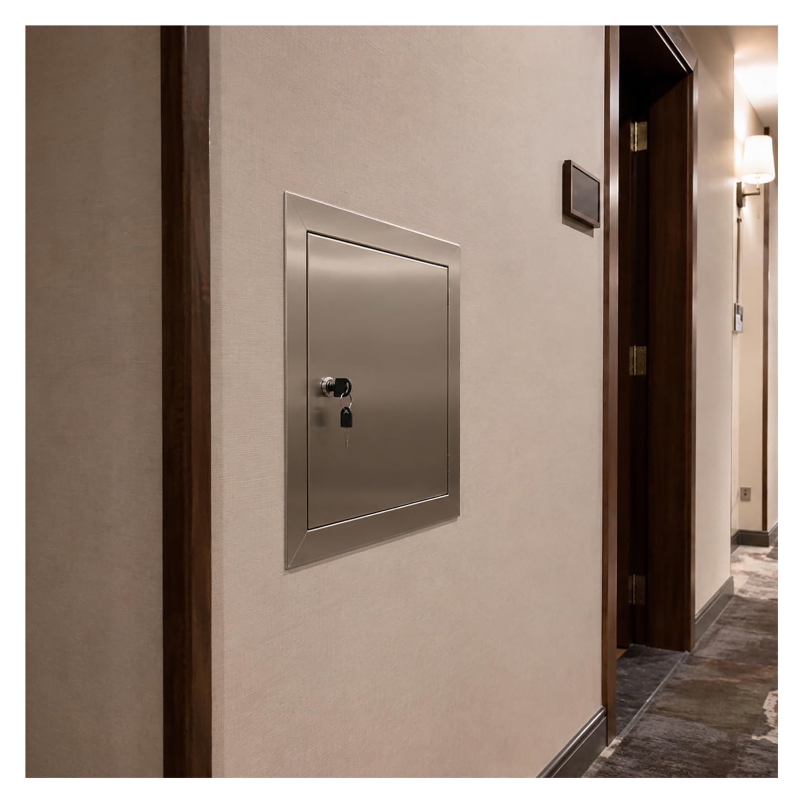 Trappe d'accès encastrée 16x22 en acier inoxydable avec clé pour couloir