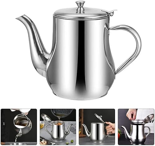 Miniatura 9 de Cabilock Colador de grasa de metal, colador de aceite, recipiente de grasa de tocino con colador, colador de aceite de cocina de acero inoxidable,