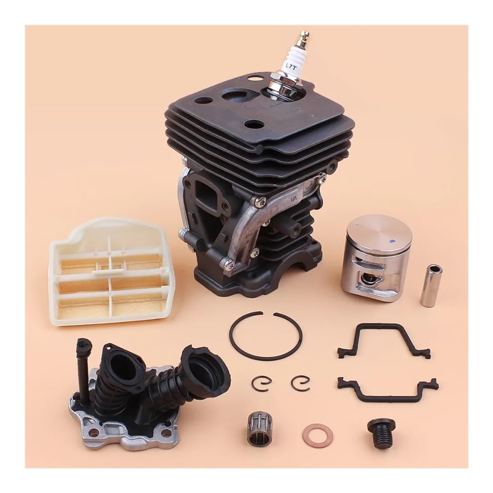 Kit de colector de admisión de filtro de aire de pistón de cilindro de 42 mm for motor de motosierras de gasolina 445 E 445E Piezas de reconstrucción de motosierras Piezas de repuesto