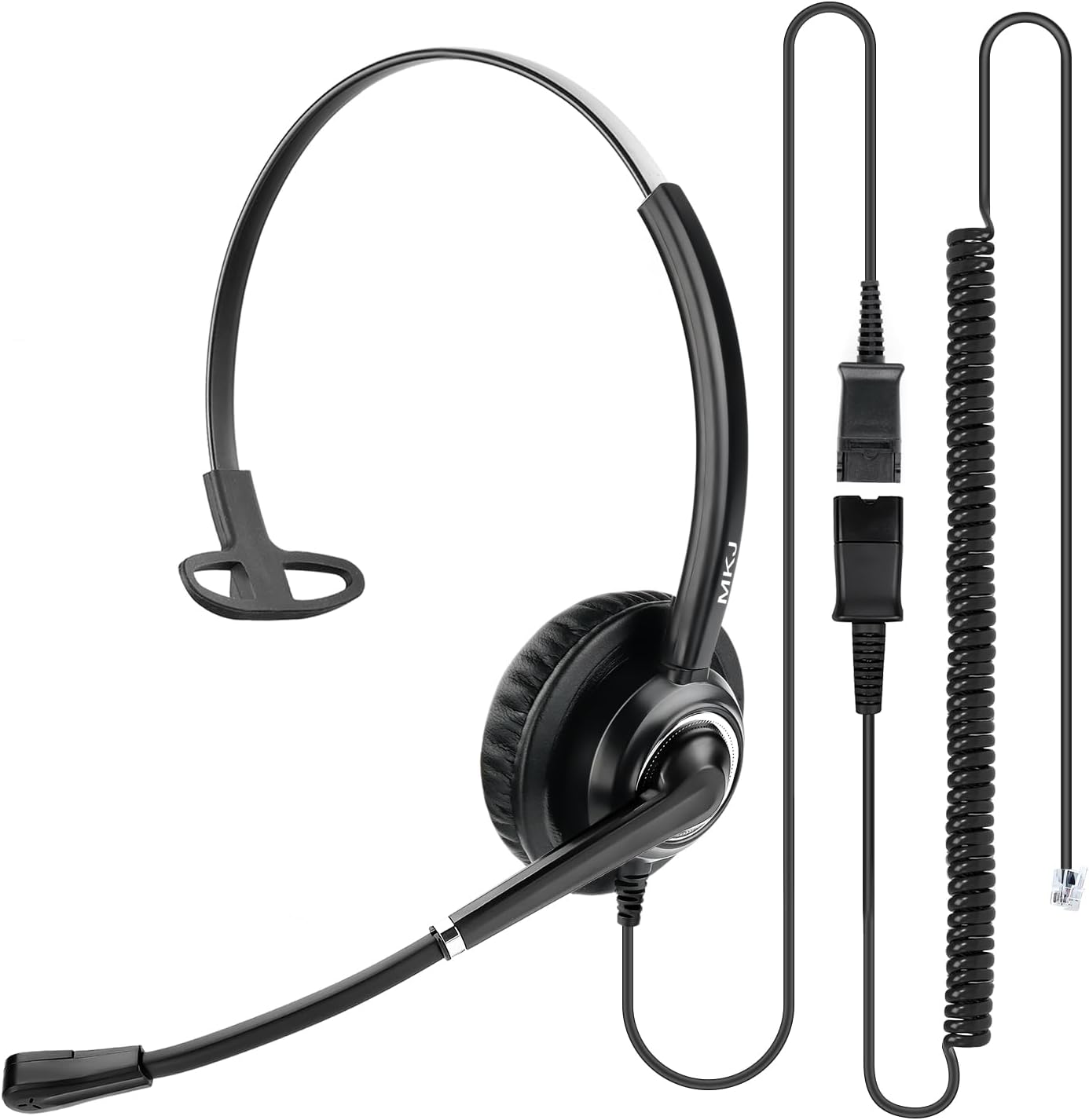 Call Center Telephone Headset with Microphone Noise Canceling Corded RJ9 Phone Headset for Aastra 6753i Avaya 1408 9508 Polycom Nortel Gigaset Toshiba Fanvil