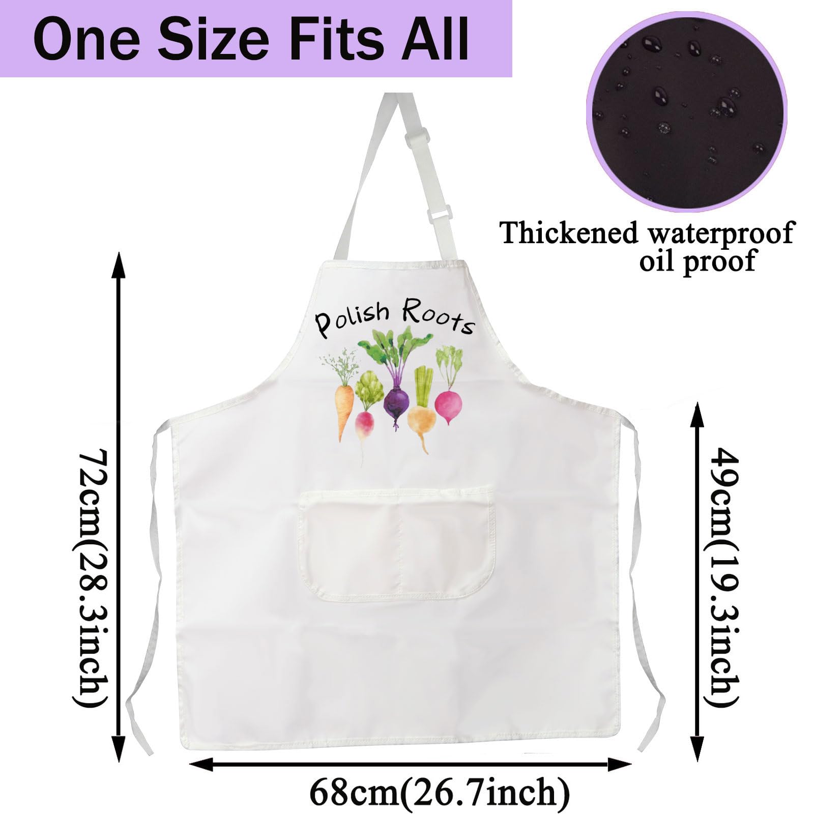 CENWA Polish Roots Adjustable Apron With Pocket Polish Gift Garden Pun Gift Polish Heritage Gift