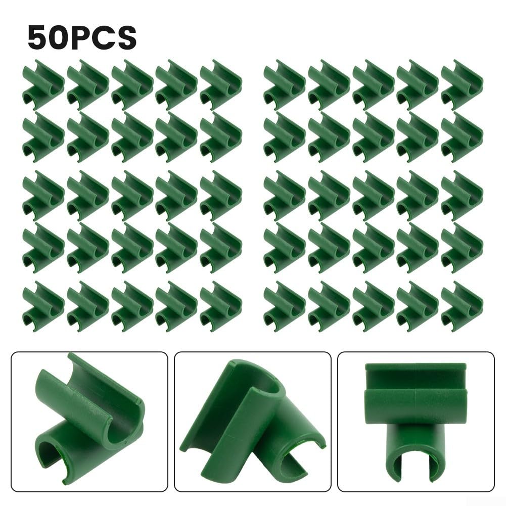Confezione da 50 connettori di supporto per piante da 8 mm, clip in plastica PP per pomodori Cas serre, rampicanti e reti per frutta, ideali per giardini e sistemi a traliccio