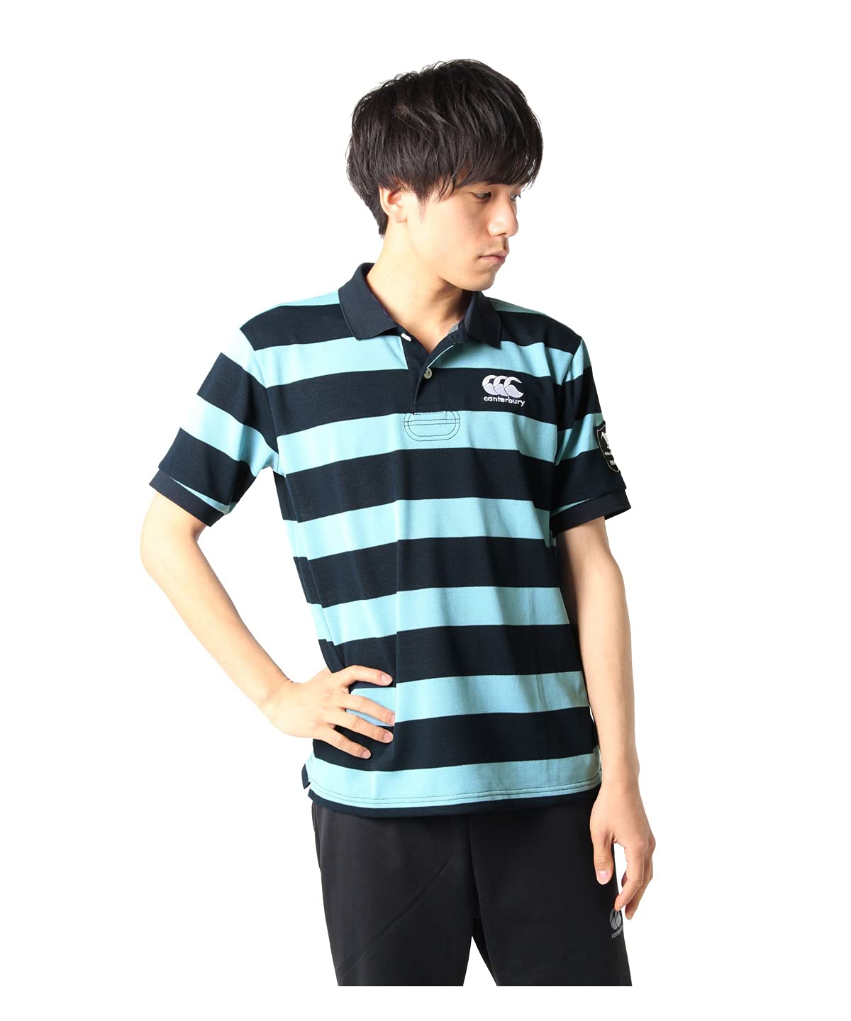 Canterbury 半袖 スタンドカラー ポロシャツ ネイビー Mサイズ 新品 Canterbury 半袖 スタンドカラー ポロシャツ ネイビー Mサイズ